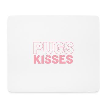Pugs & Kisses in Pink - Mousepad (Querformat) - Weiß - Vorne