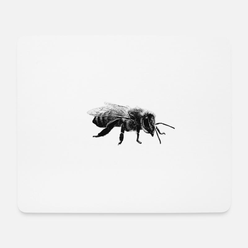 Biene - Mousepad (Querformat) - Weiß