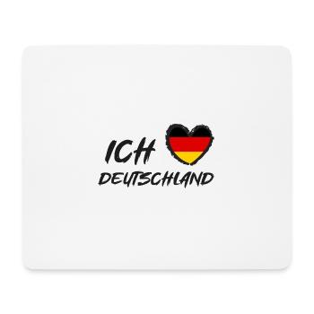 Ich liebe Deutschland Herz Flagge - Mousepad (Querformat) - Weiß - Vorne