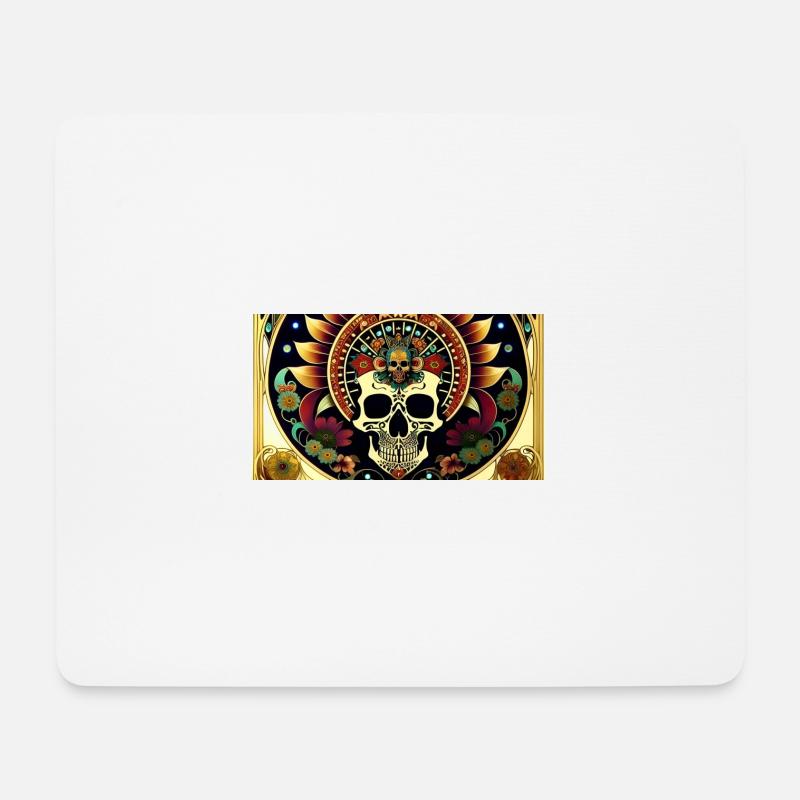 Fiesta Mexicana Skull & Bones - Mouse Pad (horizontal) - white