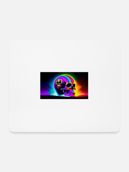 Psy Schädel - Mousepad (Querformat) - Weiß