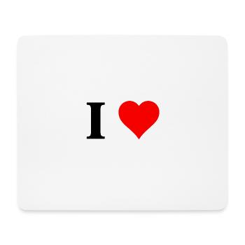 I Love - Tapis de souris (format paysage) - blanc - Devant