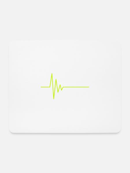 EKG Herzschlag - Mousepad (Querformat) - Weiß