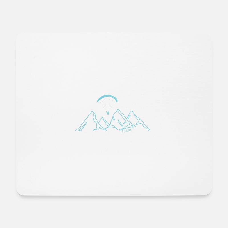 Paragliding Gleitschirm Pilot Schnee - Mousepad (Querformat) - Weiß