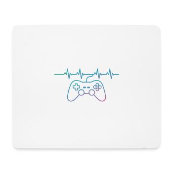 Gaming Herzschlag Controller Motiv - Mousepad (Querformat) - Weiß - Vorne