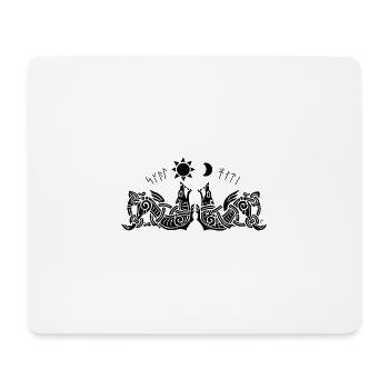 Odin Geri und Freki 4 - Mousepad (Querformat) - Weiß - Vorne