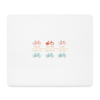 Différents types de vélos de route Vélo de sport Vélo de route - Tapis de souris (format paysage) - blanc - Devant