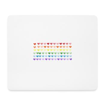 Couleurs arc-en-ciel rideau cœur pour le mois de la fierté LGBT - Tapis de souris (format paysage) - blanc - Devant