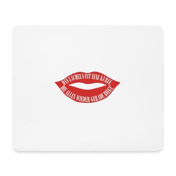 Das lächeln ist eine Kurve - Mousepad (Querformat) - Weiß - Vorne