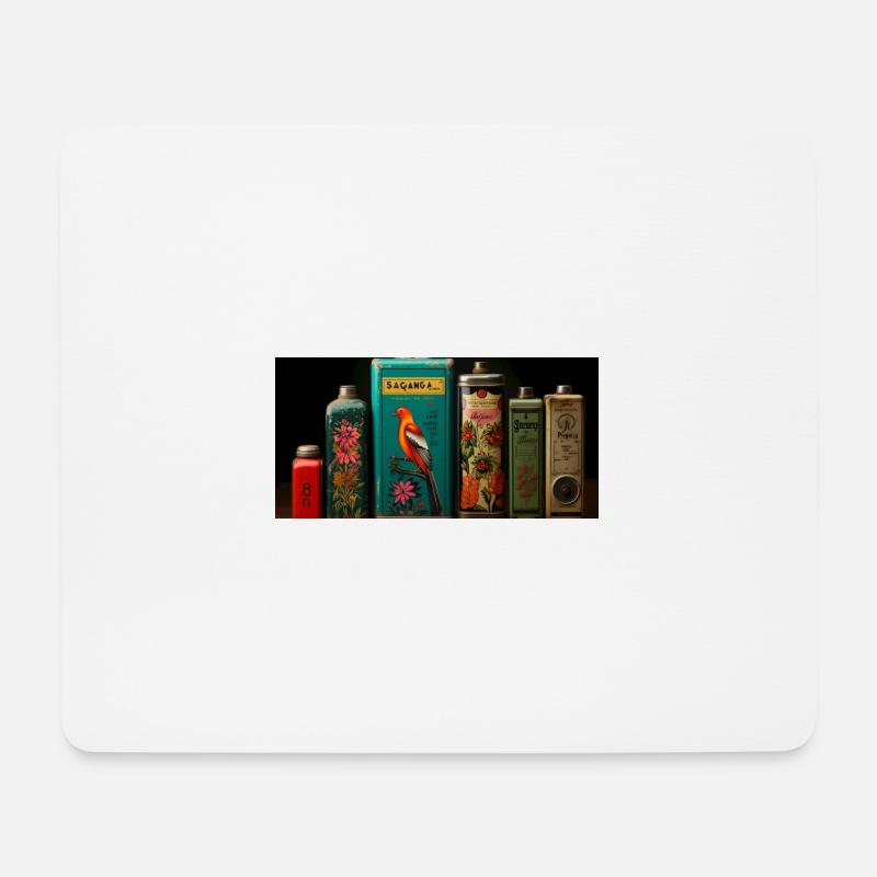 Vintage Blechdosen - Mousepad (Querformat) - Weiß