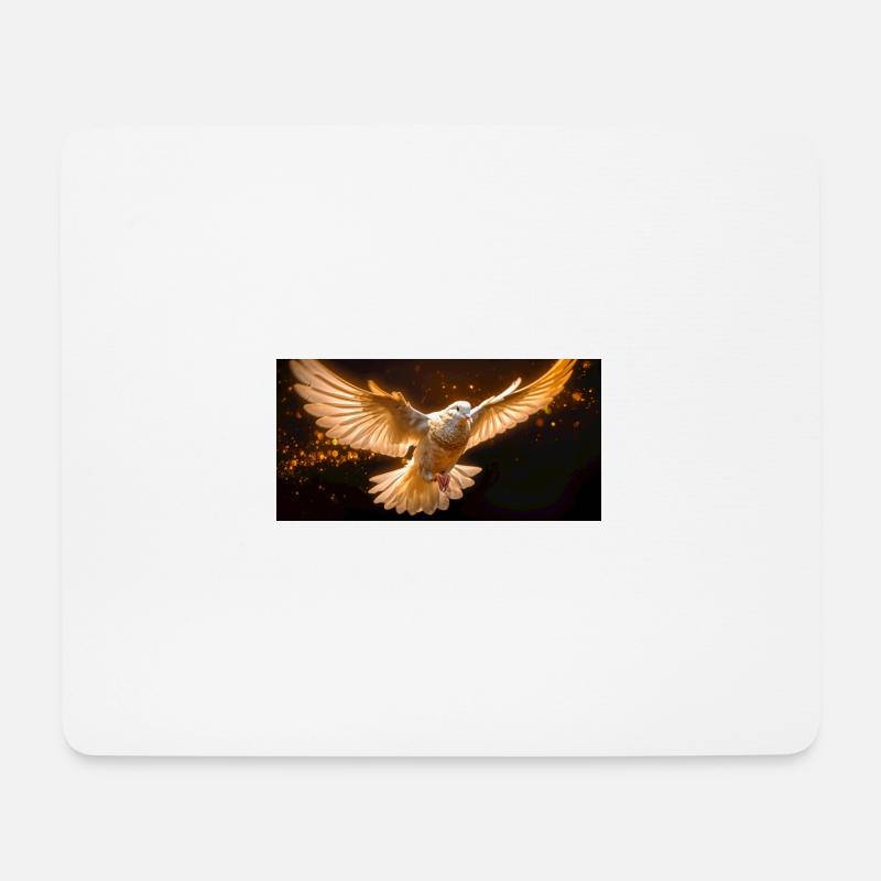 Golden Dove - Mousepad (Querformat) - Weiß