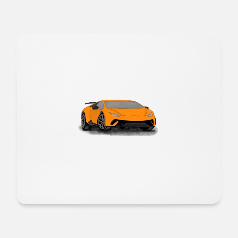 Sportwagen als digitale Zeichnung mit Asphalt - Mousepad (Querformat) - Weiß