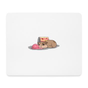 Crème glacée hamster à la fraise - Tapis de souris (format paysage) - blanc - Devant