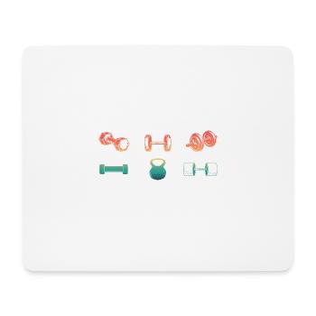 Dumbbell Weights Fitness Gym Workout Training - Mouse Pad (horizontal) - white - Front