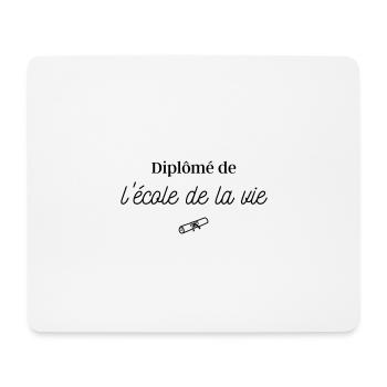 Diplômé de l'école de la vie - Tapis de souris (format paysage) - blanc - Devant