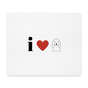 I love Dogs - Mousepad (Querformat) - Weiß - Vorne