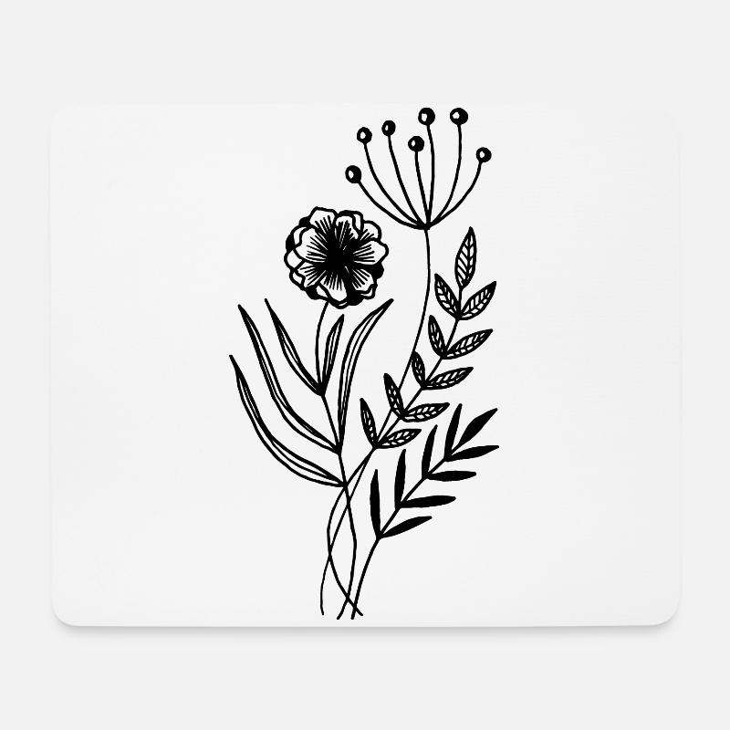 Herb and flowers - Mouse Pad (horizontal) - white