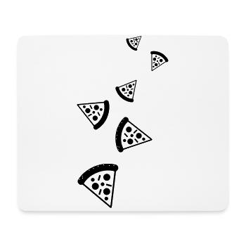 Silhouette de l’icône de la pizza - Tapis de souris (format paysage) - blanc - Devant