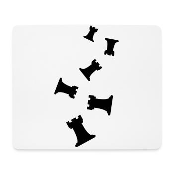 Schachfigur Turm - Mousepad (Querformat) - Weiß - Vorne