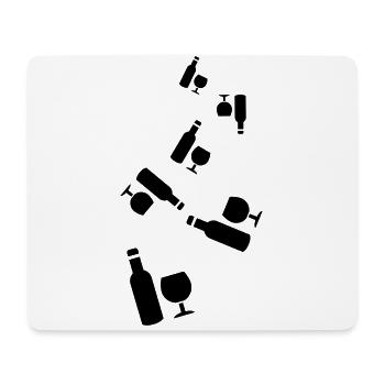 Wein Icon - Mousepad (Querformat) - Weiß - Vorne