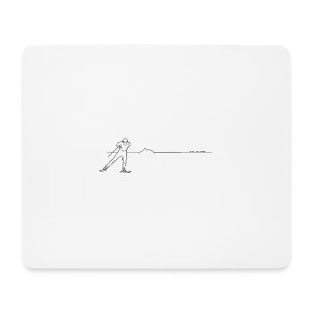 XC Skiing 01 - Line - black - Mouse Pad (horizontal) - white - Front