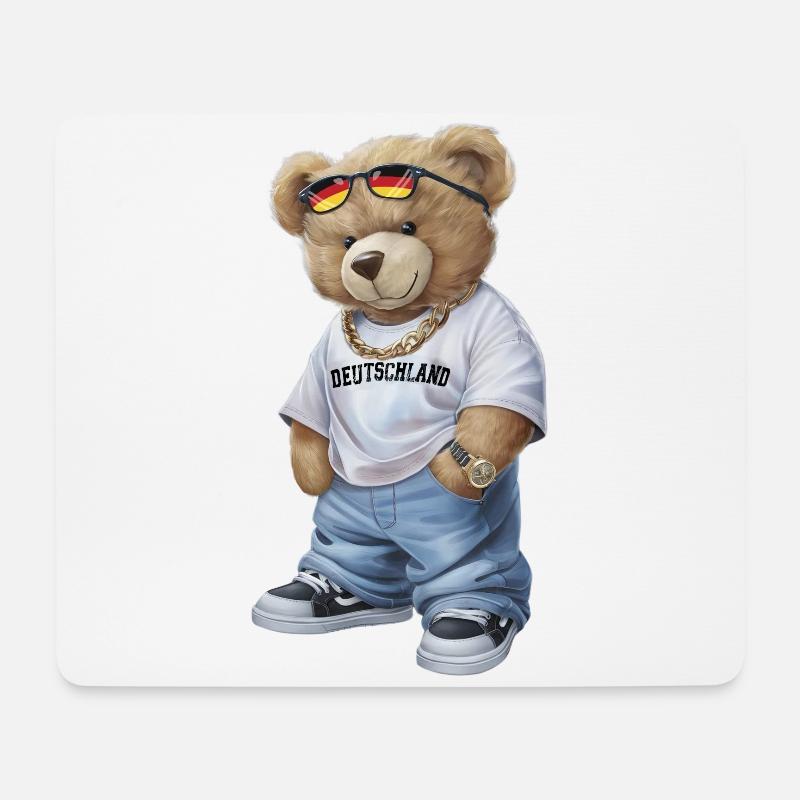 Teddybär Deutschland Fan Deutschlandfan Trikot - Mousepad (Querformat) - Weiß