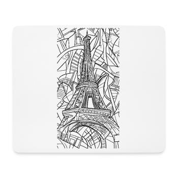 Paris Eiffel Tower France City Skyline Line Art - Mouse Pad (horizontal) - white - Front