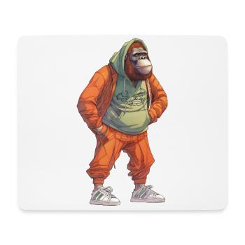 Streetart Orang-Utan Urban Rap Street Affe - Mousepad (Querformat) - Weiß - Vorne