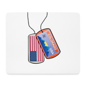 Plaque d’identité Colorado Flag Montagnes - Tapis de souris (format paysage) - blanc - Devant