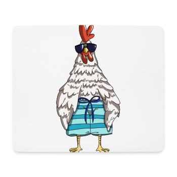 Funny rooster chickens and chicken design in the barn - Mouse Pad (horizontal) - white - Front