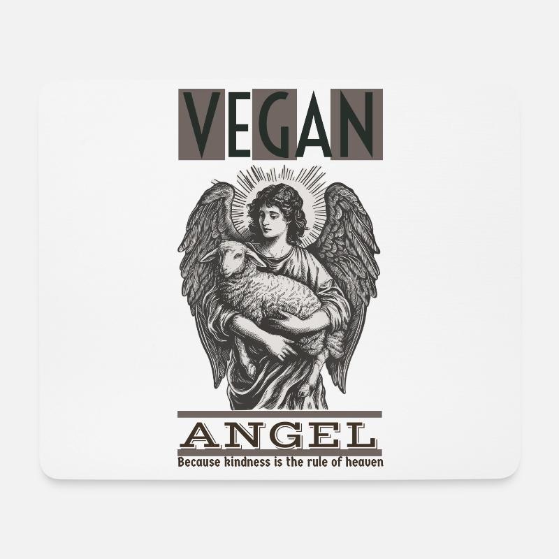 VEGANER ENGEL - Mousepad (Querformat) - Weiß
