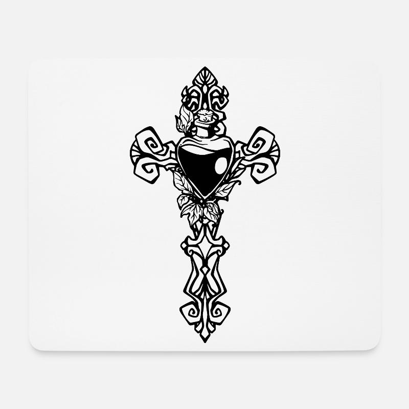 Gothic cross - Mouse Pad (horizontal) - white