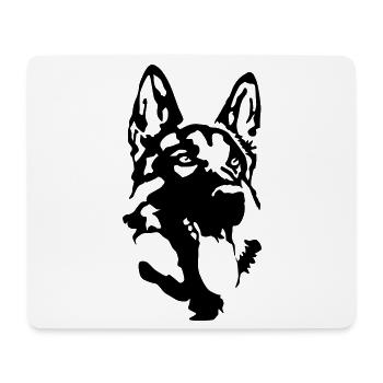 Schäferhund Kopf Vektor - Hundemotiv  - Mousepad (Querformat) - Weiß - Vorne