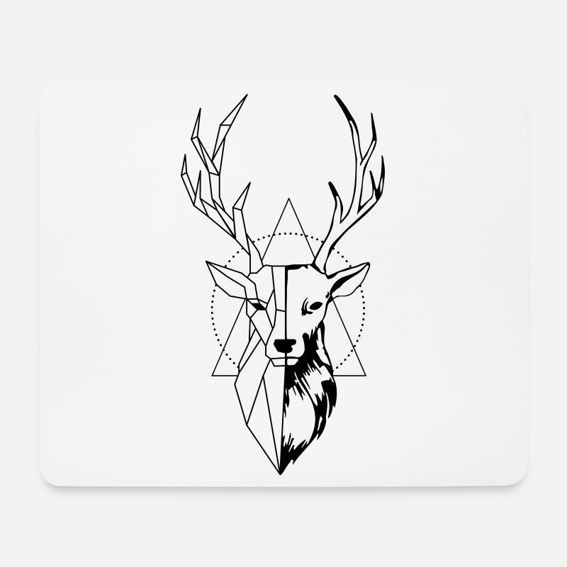 Hirsch - Mousepad (Querformat) - Weiß