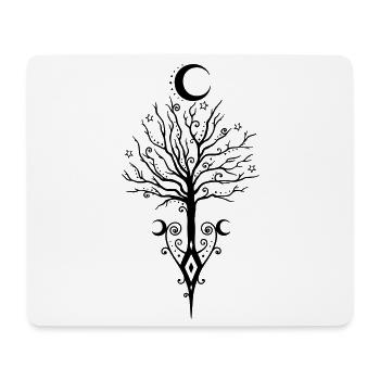 Tree Moon Night Stars Moon Tree - Mouse Pad (horizontal) - white - Front