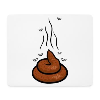 Dampfender Scheißhaufen mit Fliegen - Mousepad (Querformat) - Weiß - Vorne