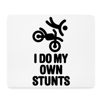 I do my own stunts - motocross off-road - Mouse Pad (horizontal) - white - Front