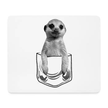Baby meerkat in pocket pocket - Mouse Pad (horizontal) - white - Front