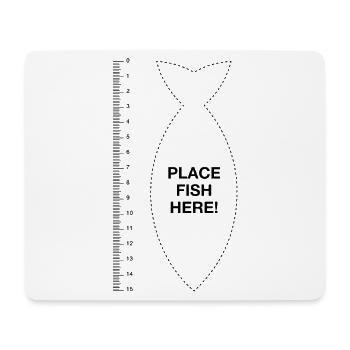 Angler Fischer Fisch Lineal Lustig Place fish here - Mousepad (Querformat) - Weiß - Vorne