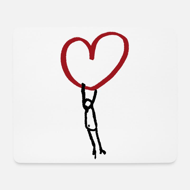 Figur und Herz Streetart Style - Mousepad (Querformat) - Weiß