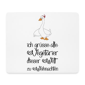 Lustige Geschenke für Vegetarier zu Weihnachten - Mousepad (Querformat) - Weiß - Vorne