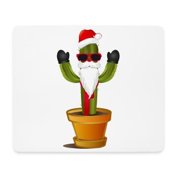 funny Santa Claus cactus for Christmas - Mouse Pad (horizontal) - white - Front