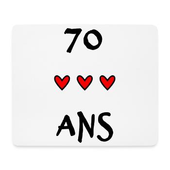 70. 70 JAHRE. 70. JAHRESTAG. 70-JÄHRIGES JUBILÄUM. - Mousepad (Querformat) - Weiß - Vorne