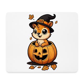 Écureuil mignon d’Halloween : un plaisir effrayant et doux - Tapis de souris (format paysage) - blanc - Devant