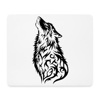 Nordic Wolf Tribal Tattoo - Mouse Pad (horizontal) - white - Front