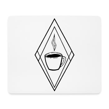 Tasse à café avec graphisme minimaliste - Tapis de souris (format paysage) - blanc - Devant