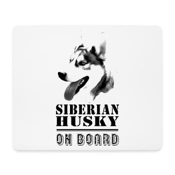 Husky à bord - Tapis de souris (format paysage) - blanc - Devant