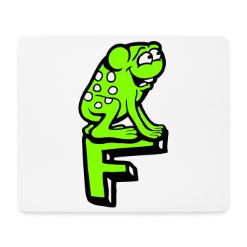 Buchstabe F Frosch Kröte Name ABC Lernen Schule - Mousepad (Querformat) - Weiß - Vorne