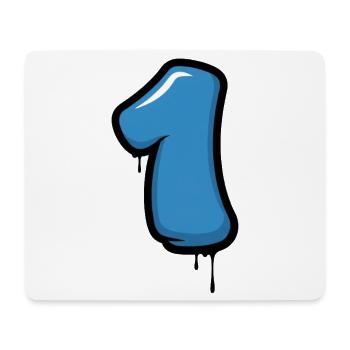 Blaues Nummer Eins Design - Mousepad (Querformat) - Weiß - Vorne
