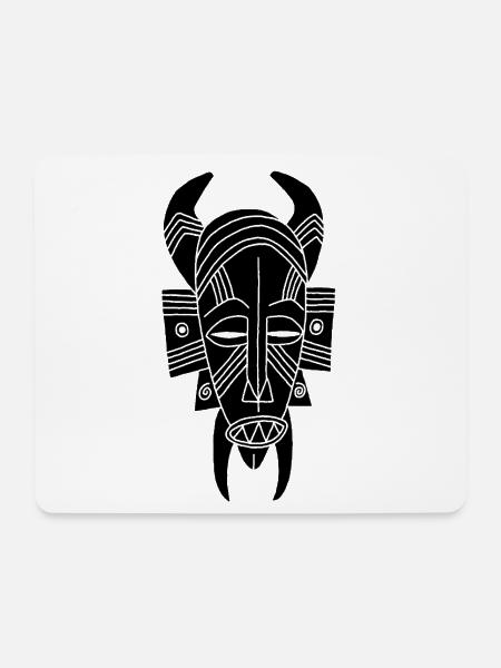 Démon noir africain - Tapis de souris (format paysage) - blanc